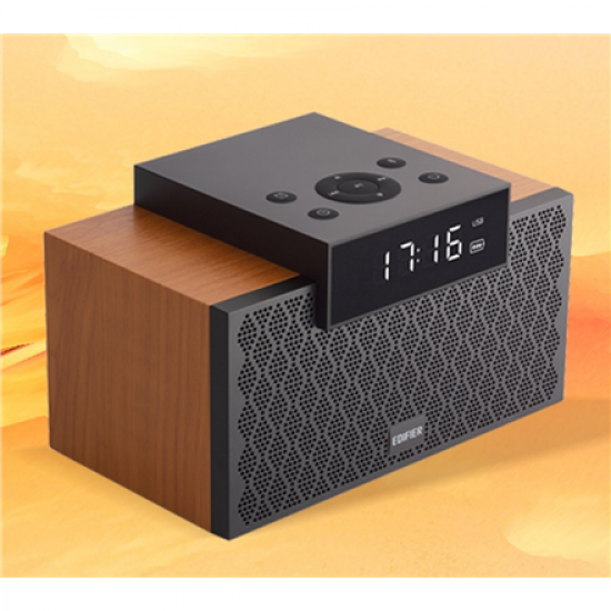 Edifier | Multifunctional 2.1 Alarm Clock Bluetooth Speaker | MP260 | RMS 12 + 2×4 W | Bluetooth | Black/Brown | Portable | Portable Wireless Speaker