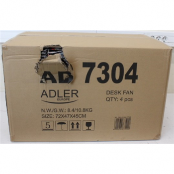 SALE OUT. Adler | AD 7304 | Desk fan | 55 W W | Diameter 40 cm | Number of speeds 3 | Oscillation | White | DAMAGED PACKAGING