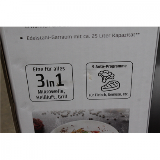 SALE OUT. Caso | Microwave oven | MCG 25 | Free standing | 25 L | 900 W | Convection | Grill | Black, Stainless steel | DAMAGED PACKAGING, SCRATCHED ON FRONT