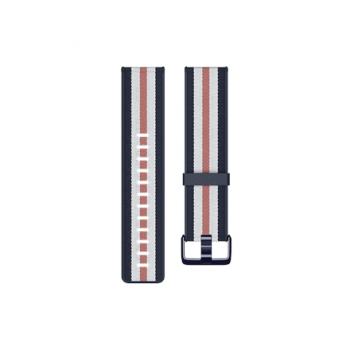 Fitbit | Versa-Lite Woven Hybrid Band, large, navy/pink | The Fitbit Versa woven hybrid band is made of polyester woven material on top and fluoroelastomer material on the bottom with an aluminium buckle. | The Fitbit Versa woven hybrid band is not water 