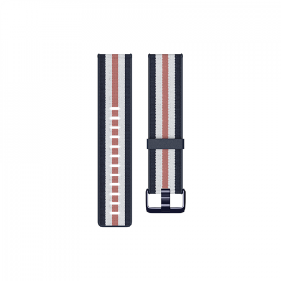 Fitbit | Versa-Lite Woven Hybrid Band, large, navy/pink | The Fitbit Versa woven hybrid band is made of polyester woven material on top and fluoroelastomer material on the bottom with an aluminium buckle. | The Fitbit Versa woven hybrid band is not water 