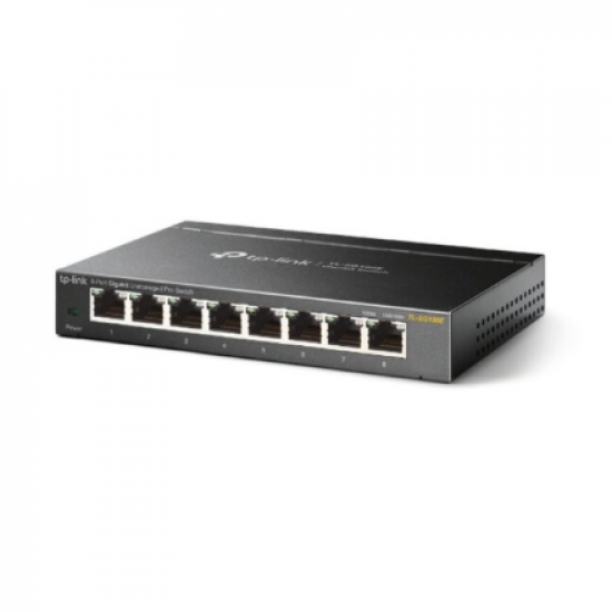 TP-LINK | Switch | TL-SG108E | Web managed | Wall mountable | Gigabit Ethernet (copper) ports quantity 8 | Power supply type External | 36 month(s)