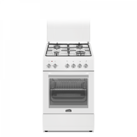 Simfer | Cooker | 4403SERBB | Hob type Gas | Oven type Electric | White | Width 50 cm | Electronic ignition | Depth 55 cm | 48 L