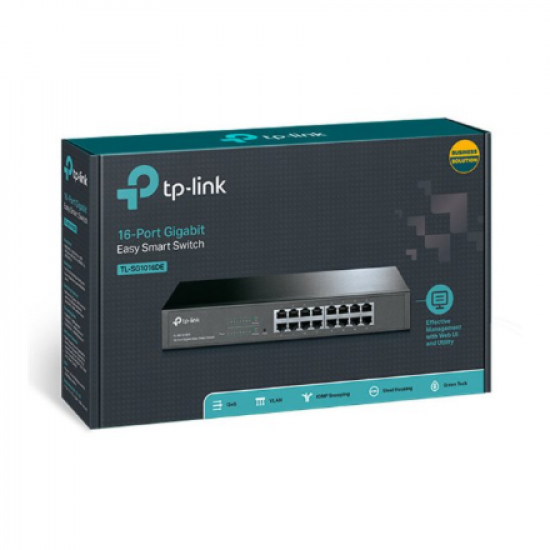 TP-LINK | Switch | TL-SG1016DE | Web Managed | Rackmountable | Gigabit Ethernet (copper) ports quantity 16 | 36 month(s)