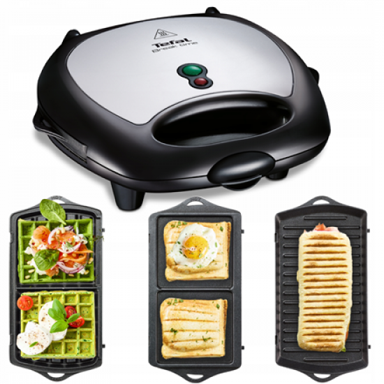 TEFAL | Sandwitch Maker | SW614831 | 700 W | Number of plates 3 | Black/Stainless Steel