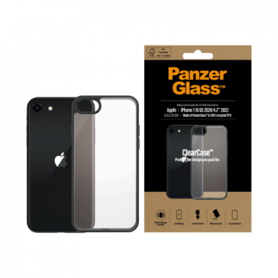 PanzerGlass | Screen Protector | Iphone | Iphone 7/8/se (2020) | Tempered anti-aging glass | Black/Crystal Clear | Clear Screen Protector