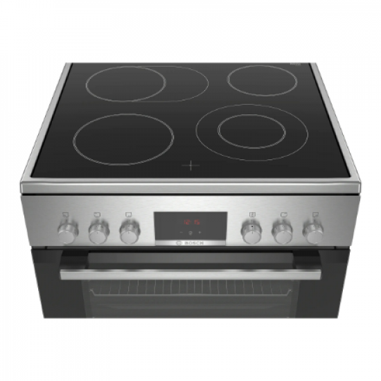 Bosch | Cooker | HKR39A250U | Hob type Vitroceramic | Oven type Electric | Stainless steel | Width 60 cm | Electronic ignition | Grilling | LED | Depth 60 cm | 66 L