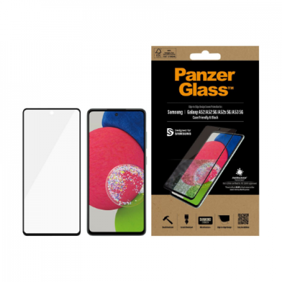 PanzerGlass | Samsung | Galaxy A52 | Black/Transparent | Antifingerprint screen protector