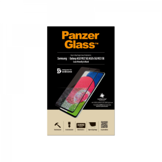 PanzerGlass | Samsung | Galaxy A52 | Black/Transparent | Antifingerprint screen protector