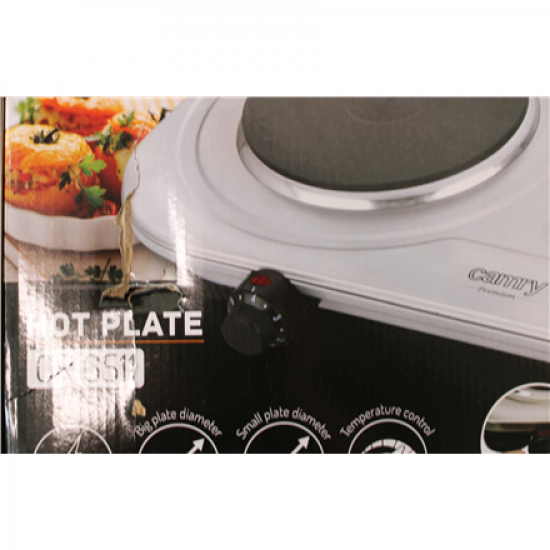 SALE OUT. | Camry | CR 6511 | Hot plate | Number of burners/cooking zones 2 | Rotary knobs | Stainless steel | DAMAGED PACKAGING, SCRATCHED AND DENTED ITEM