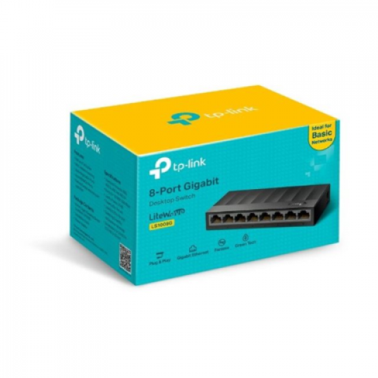 TP-LINK | Desktop Switch | LS1008G | Unmanaged | Desktop | Power supply type External
