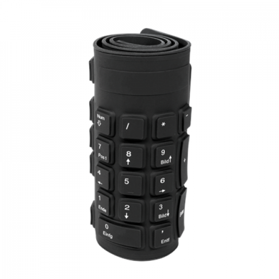 Logilink | Flexible waterproof Keyboard USB + PS/2 | ID0019A | Flexible keyboard | Wired | DE | Black
