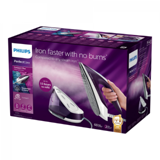 Philips | Ironing System | GC7933/30 PerfectCare Compact Plus | 2400 W | Continuous steam 120 g/min | Purple