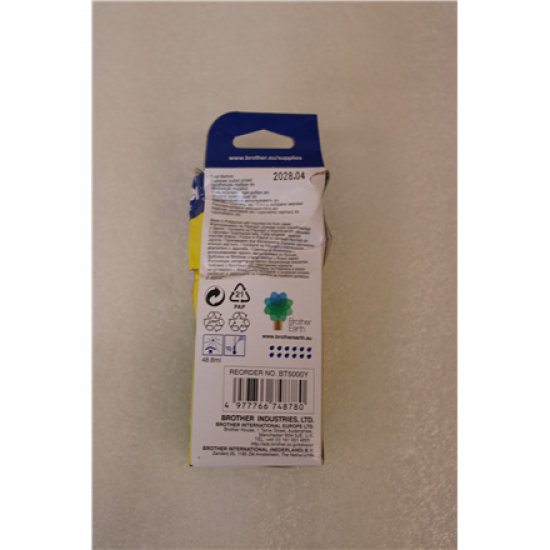 SALE OUT. Brother BT-5000Y Yellow ink bottle | SALE OUT. Brother BT5000Y | Ink Cartridge | Yellow | DAMAGED PACKAGING