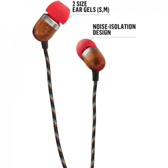 Marley | Earbuds | Smile Jamaica | Wired | In-ear | Microphone | Red
