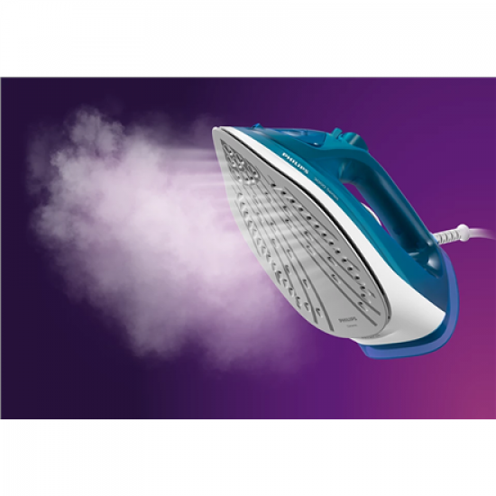 Philips DST3040/70 3000 Series | Steam Iron | 2600 W | Water tank capacity 300 ml | Continuous steam 40 g/min | Steam boost performance 200 g/min | Blue/White