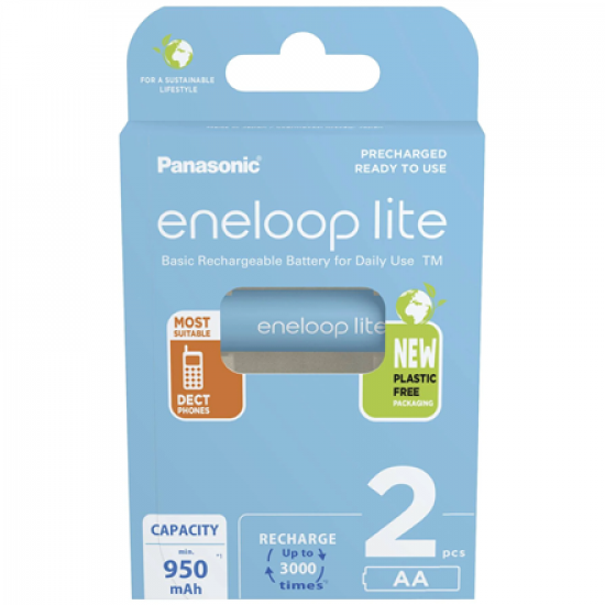 Panasonic | Rechargeable Batteries | ENELOOP Lite BK-3LCCE/2BE | AA | 950 mAh | 2 pc(s)