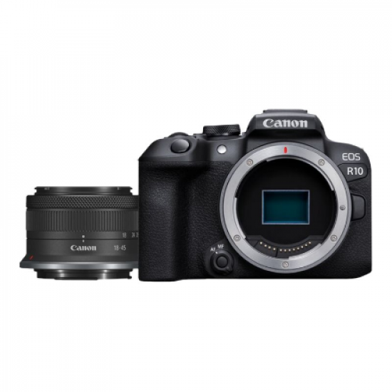 Canon | D.CAM EOS R10 RF-S 18-45 IS STM EU26 | Megapixel 24.2 MP | Image stabilizer | ISO sensitivity (max) 32000 | Wi-Fi | Video recording | Manual | CMOS | Black