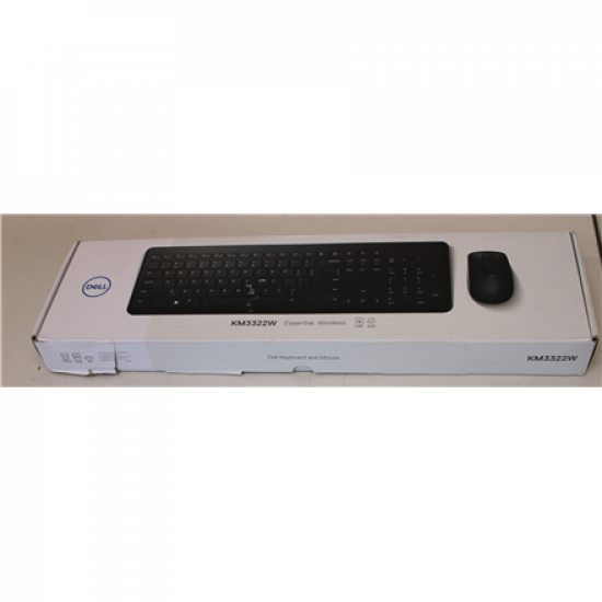 SALE OUT. | Dell | Keyboard and Mouse | KM3322W | Keyboard and Mouse Set | Wireless | Batteries included | US | DAMAGED PACKAGING, REFURBISHED | Black | Wireless connection