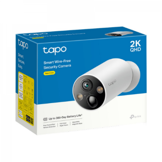 TP-LINK | Smart Wire-Free Security Camera | Tapo C425 | 24 month(s) | Bullet | 4 MP | F/2.1 | IP66 | H.264 | MicroSD, up to 512 GB