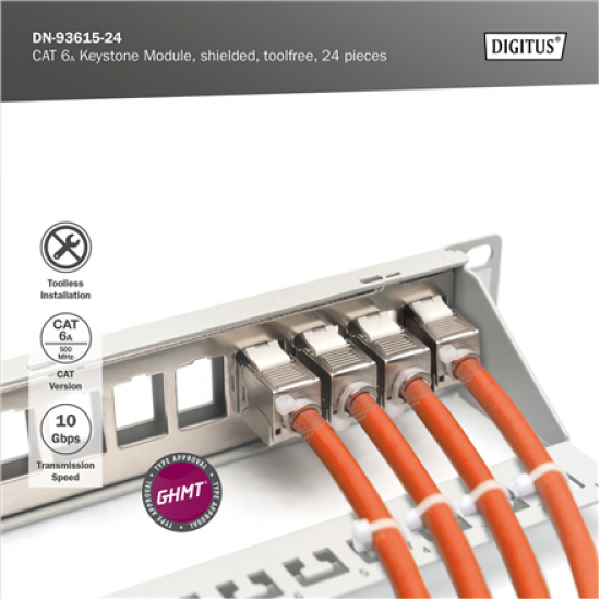 Digitus | Keystone Module | CAT 6A | 14.5 x 34.5 x 21.0 mm