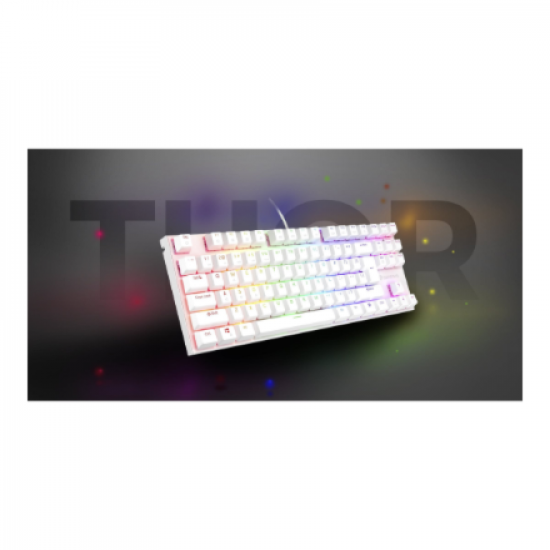 Genesis | THOR 303 | Mechanical Gaming Keyboard | Wired | US | White | USB-A | Outemu Peach Silent