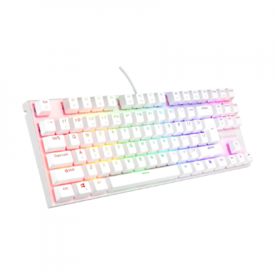 Genesis | THOR 303 | Mechanical Gaming Keyboard | Wired | US | White | USB-A | Outemu Peach Silent