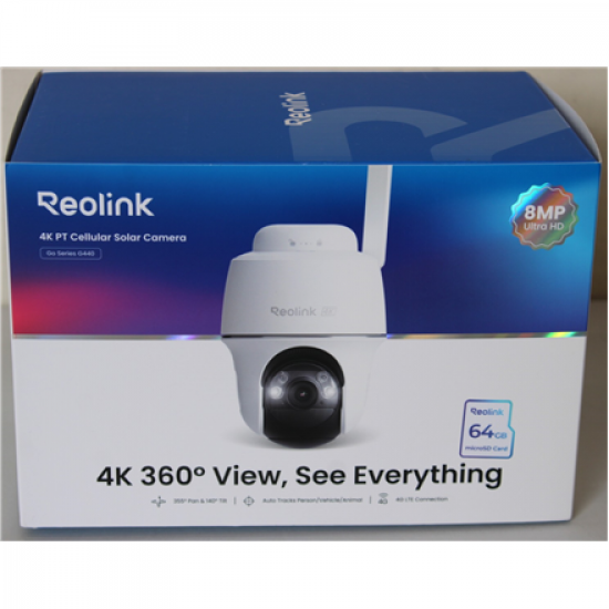 SALE OUT. | Reolink | 4K 4G LTE Wire Free Camera | Go Series G440 | 24 month(s) | Dome | 8 MP | Fixed | IP64 | H.265 | MicroSD (Max. 128GB) | UNPACKED, SCRATCHED ITEM BACK SIDE