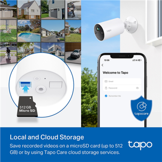 TP-LINK | Smart Wire-Free Indoor/Outdoor Security Camera | Tapo C410 | Bullet | 3 MP | 3.17mm/F1.65 | H.264 | Micro SD, Max. 512