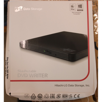 SALE OUT. H.L Data Storage Ultra Slim Portable DVD-Writer | GP57EB40 | Interface USB 2.0 | DVD±R/RW | CD read speed 24 x | CD write speed 24 x | Black | DAMAGED PACKAGING | Desktop/Notebook