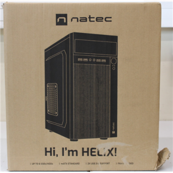 SALE OUT. | Natec | PC Case | Helix Matx | Black | Mini Tower | DAMAGED PACKAGING, DENTED ITEM BODY