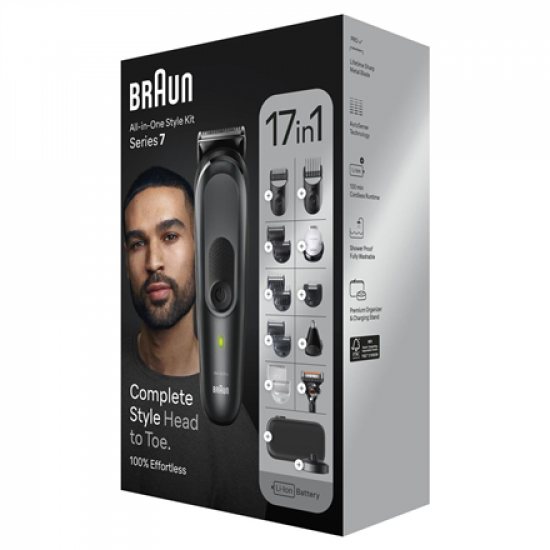 Braun | 17-in-1 Multi-grooming Style Kit | MGK7491 | Cordless | Number of length steps 13 | Grey