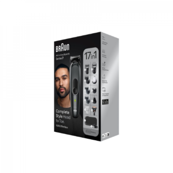 Braun | 17-in-1 Multi-grooming Style Kit | MGK7491 | Cordless | Number of length steps 13 | Grey