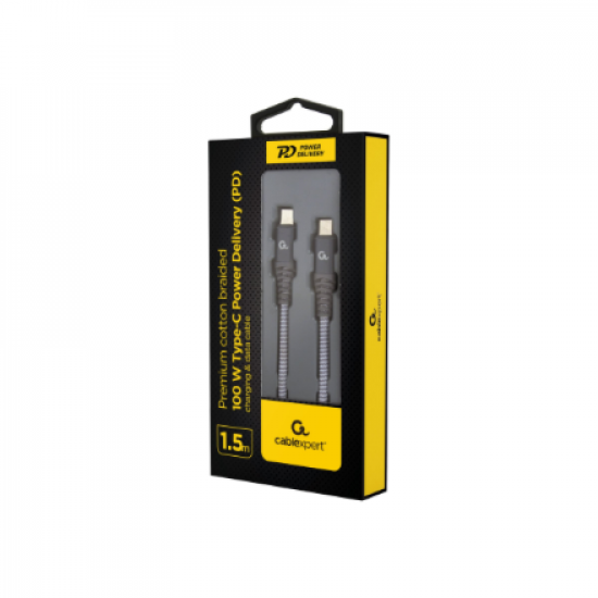 Cablexpert | 100 W Type-C Power Delivery (PD) premium charging and data cable, 1.5 m | CC-USB2B-CMCM100-1.5M