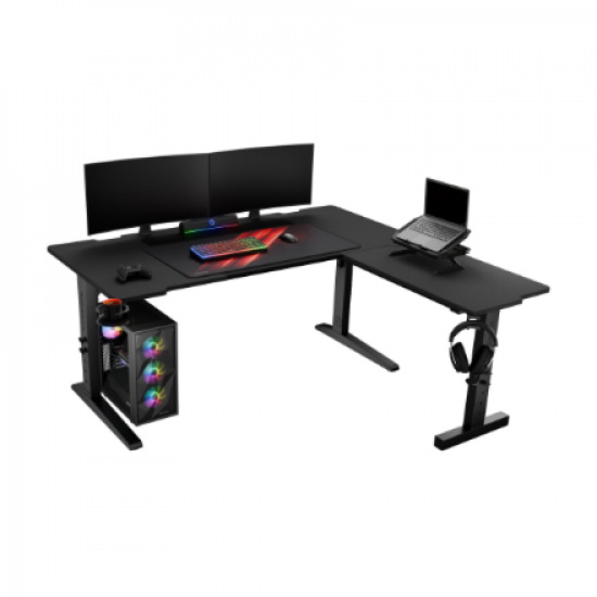 Genesis Gaming Desk | Holm 160 Modular Corner | Black/Anthracite