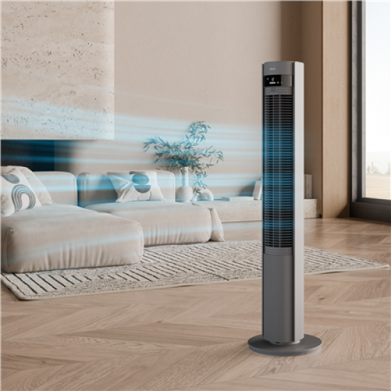 Duux Fan | Elevate | Tower Fan | Gray | Diameter 29 cm | Number of speeds 12 | Oscillation | 4-40 W