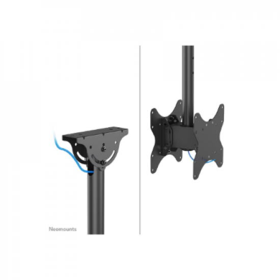 Neomounts CL35-340BL22 Dual Monitor/TV Mount Ceiling | Adjustable Height, Rotate, Tilt, Swivel | 23-42 
