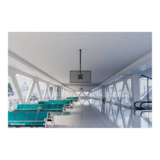 Neomounts CL35-340BL22 Dual Monitor/TV Mount Ceiling | Adjustable Height, Rotate, Tilt, Swivel | 23-42 