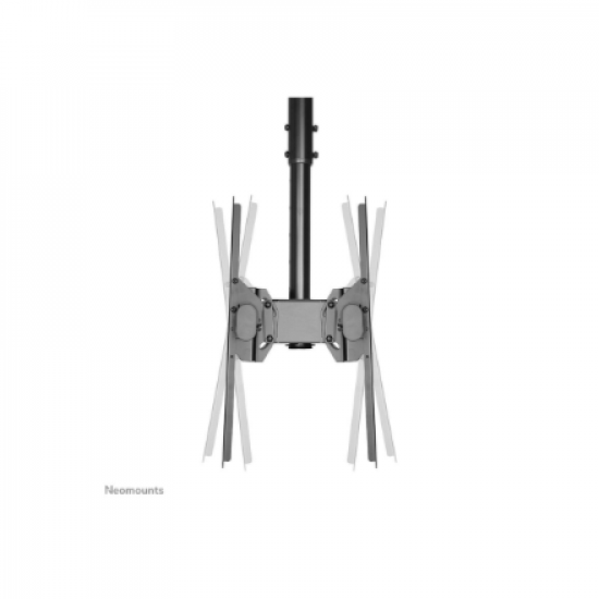 Neomounts NM-C440DBLACK Dual monitor/TV mount ceiling | Adjustable Height, Rotate, Tilt, Swivel | 32-60 