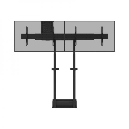 Neomounts Floor stand | ADM-875BL2 Dual screen adapter | Adjustable Height | 42-65 