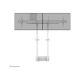 Neomounts Floor stand | ADM-875WH2 Dual screen adapter | Adjustable Height | 42-65 