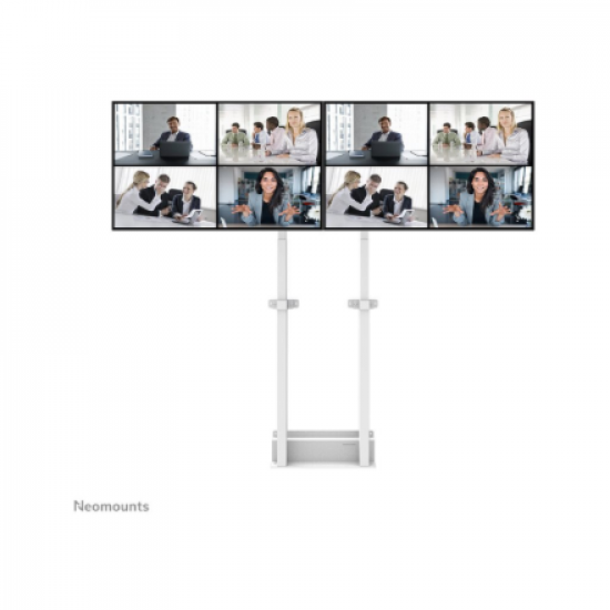 Neomounts Floor stand | ADM-875WH2 Dual screen adapter | Adjustable Height | 42-65 