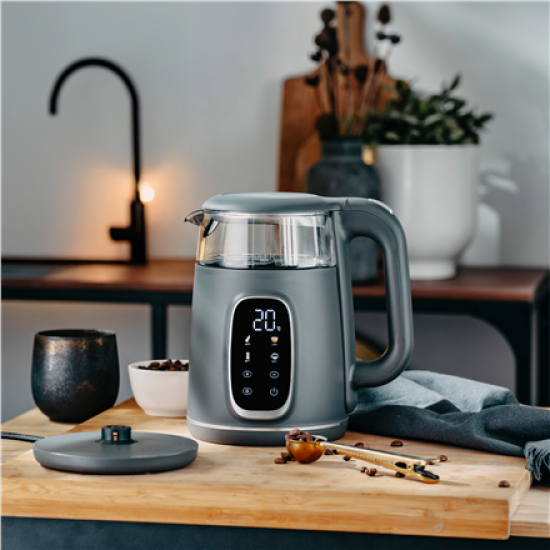 Adler Kettle with LED Display | AD 1305 | Electric | 2200 W | 1.7 L | Plastic | 360° rotational base | Grey