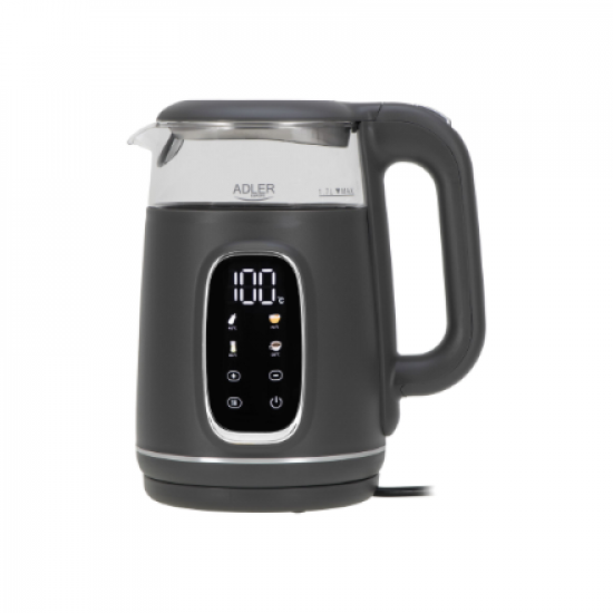 Adler Kettle with LED Display | AD 1305 | Electric | 2200 W | 1.7 L | Plastic | 360° rotational base | Grey