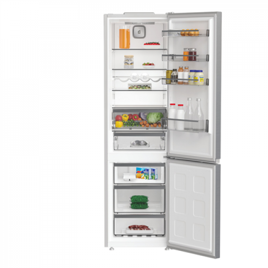 Whirlpool Refrigerator | WHK 25404 XP4E | Energy efficiency class E | Free standing | Combi | Height 203.5 cm | No Frost system | Fridge net capacity 249 L | Freezer net capacity 106 L | 37 dB | Silver