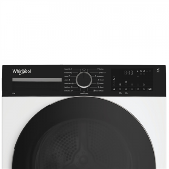 Whirlpool Dryer Machine | WPS D8 WBS EE | Energy efficiency class D | Front loading | 8 kg | Heat pump | Digital | Depth 55 cm | White