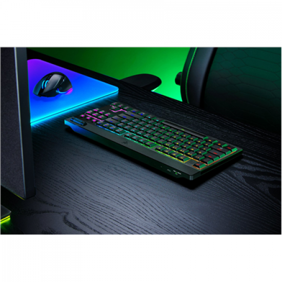 Razer | BlackWidow V4 Low-Profile HyperSpeed | Keyboard | Wireless | US | Bluetooth | Black | Green Switches