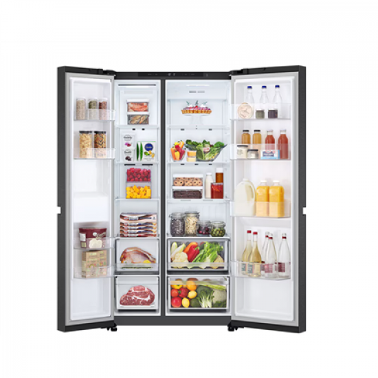 LG Refrigerator | GSBC40EPPE | Energy efficiency class E | Free standing | Side by side | Height 179 cm | No Frost system | Fridge net capacity 423 L | Freezer net capacity 241 L | Display | 36 dB | Black
