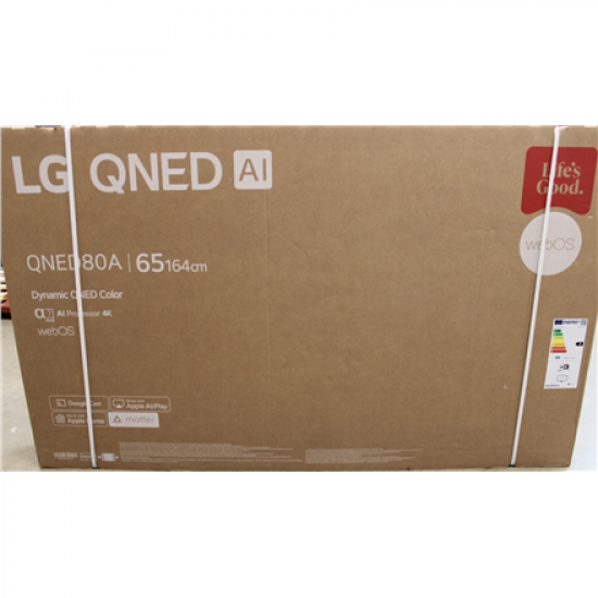 SALE OUT. LG 65QNED80A3A | 65 | Smart TV | webOS | UHD | DAMAGED PACKAGING