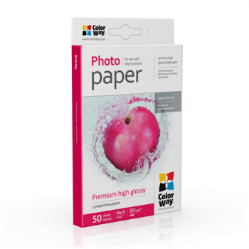 ColorWay Photo Paper, 50 sheets | 255 g/m² | 10x15 | Premium High Glossy